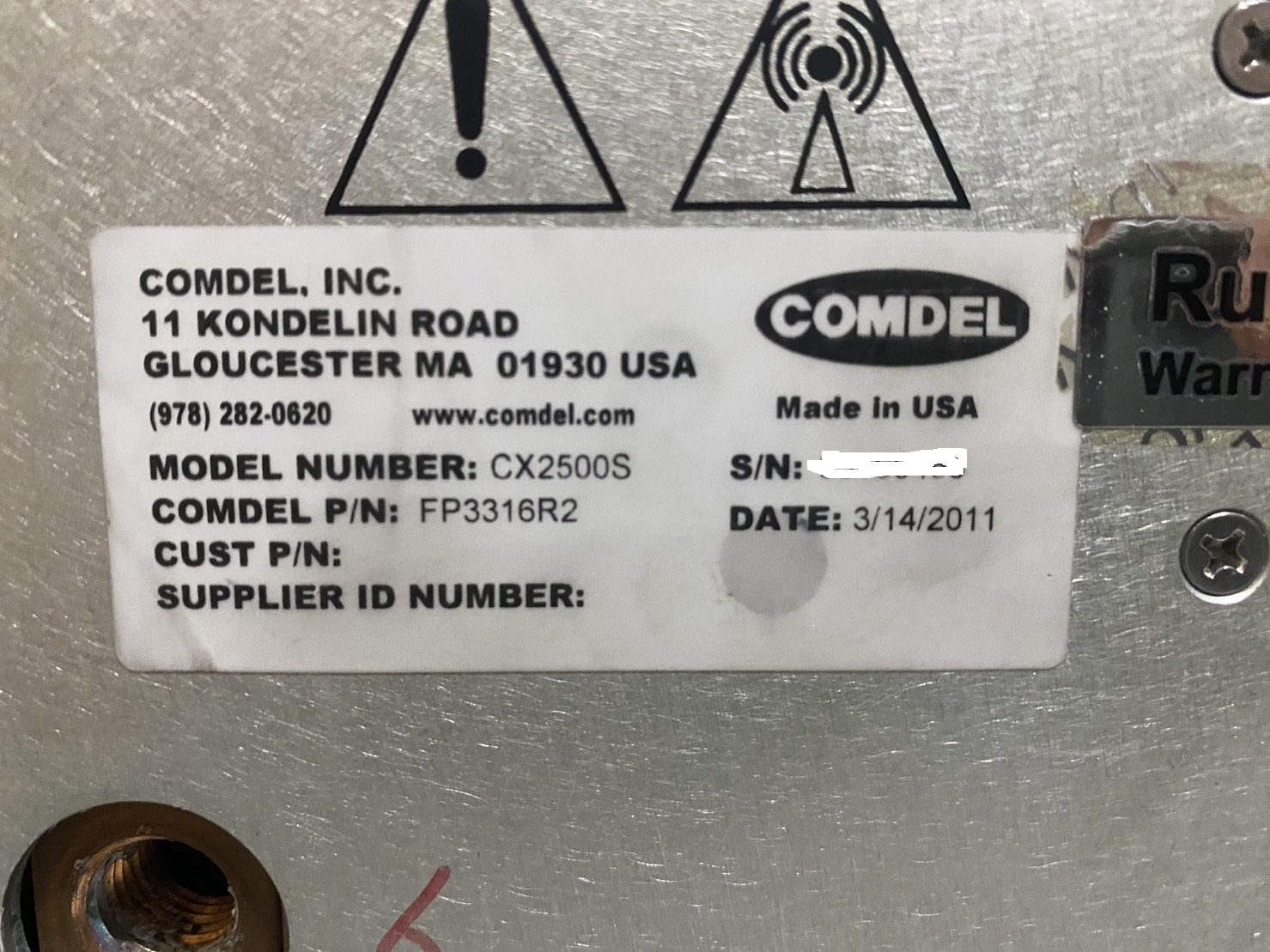 COMDEL.CX2500.RF GENERATOR.瑞昫科技